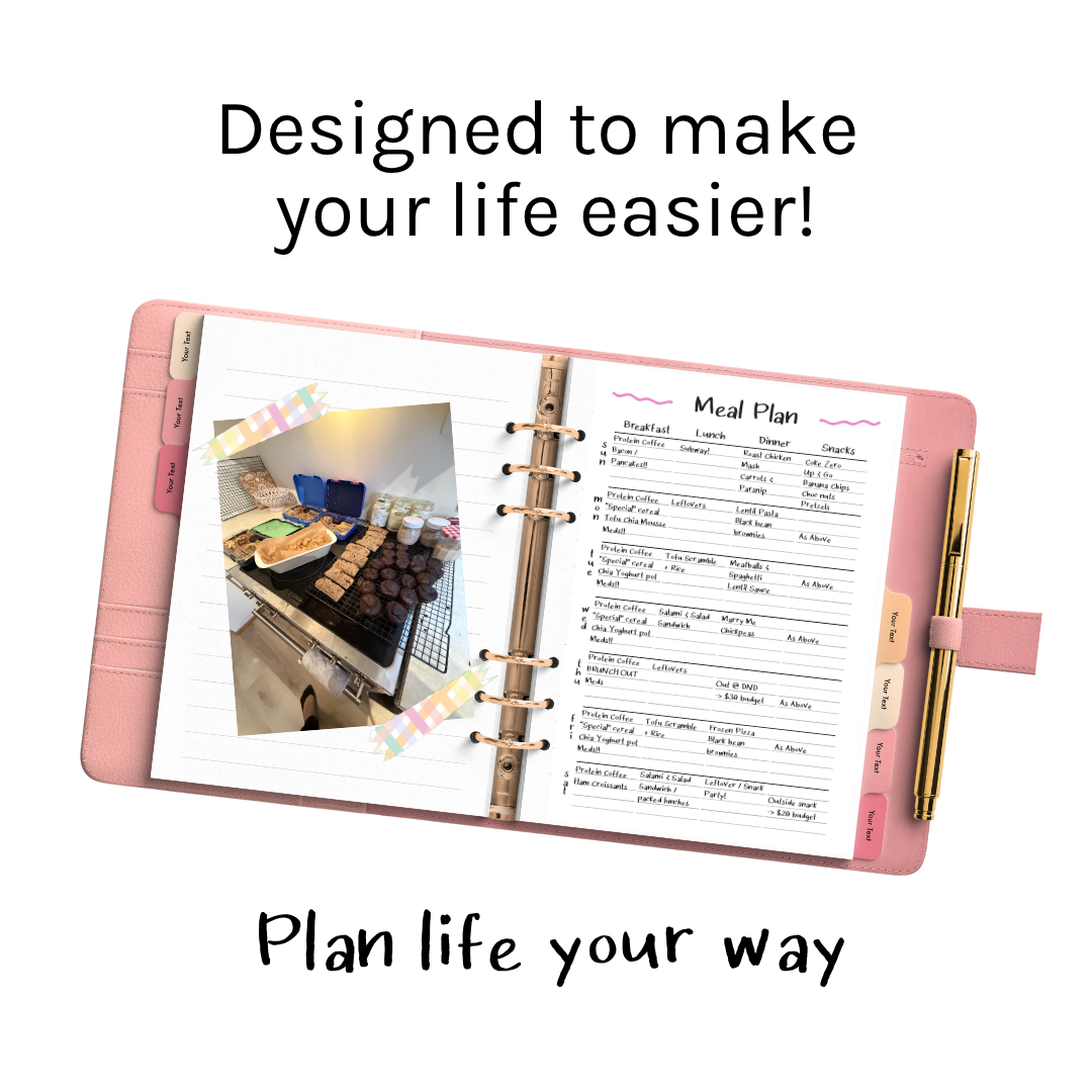 A5 Planner Inserts 120gsm | Nifty Meal Plan