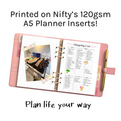 A5 Planner Inserts 120gsm | Nifty Shopping List