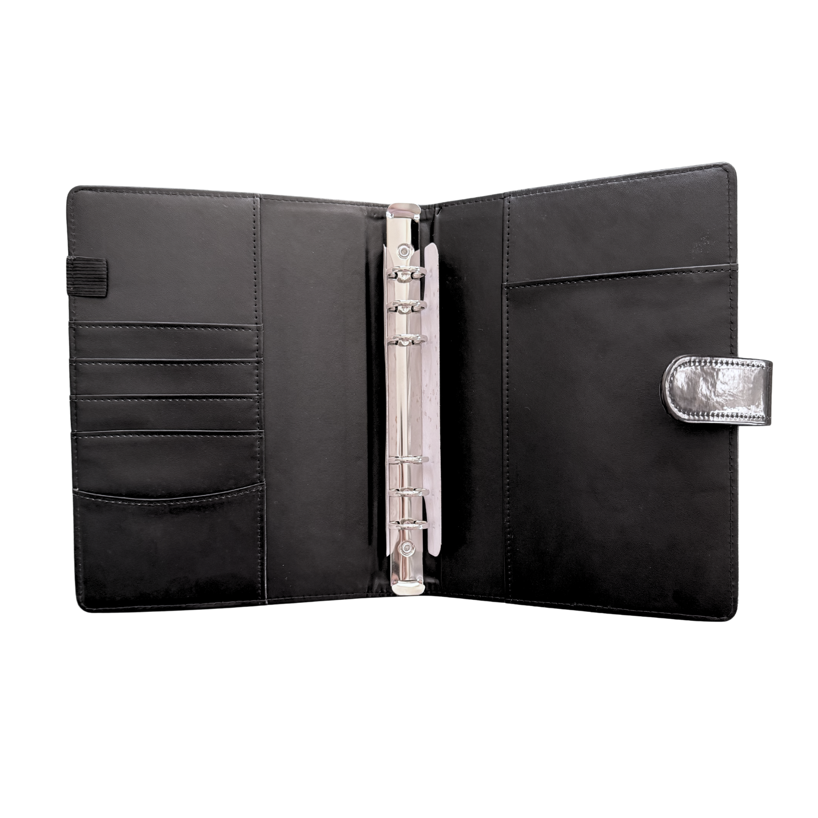 Loose Leaf 6-ring Binder A5 Planner Cover | Black Moonstone
