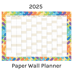Vertical 2025 Paper Wall Planner | Rainbow Weave