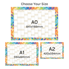 Vertical 2025 Paper Wall Planner | Rainbow Weave