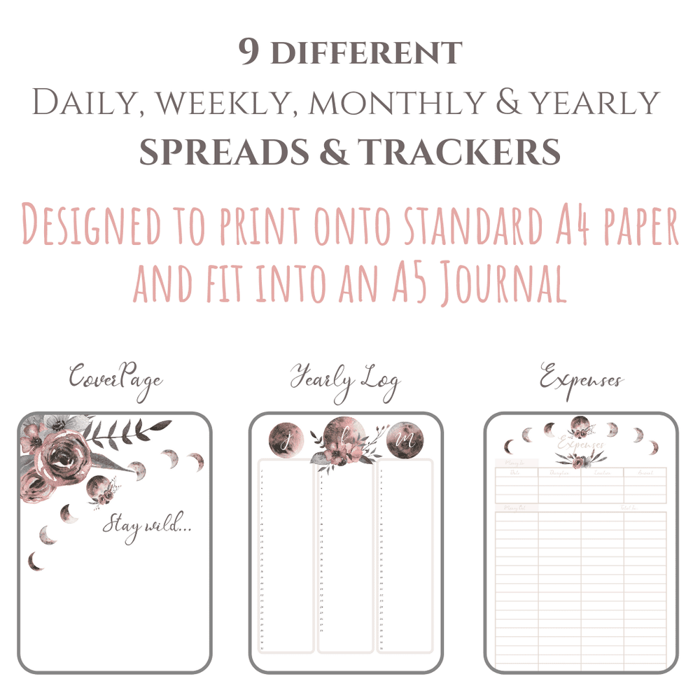 Stay Wild Download Bullet Journal PDF printable for planner, calendar - A4 and A5 first 3
