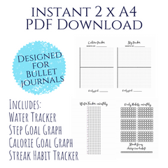 habit health trackers bullet journal printable download step calorie water example