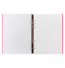 Filofax Clipbook Loose Leaf Notebook | A5 Fluoro Pink Open